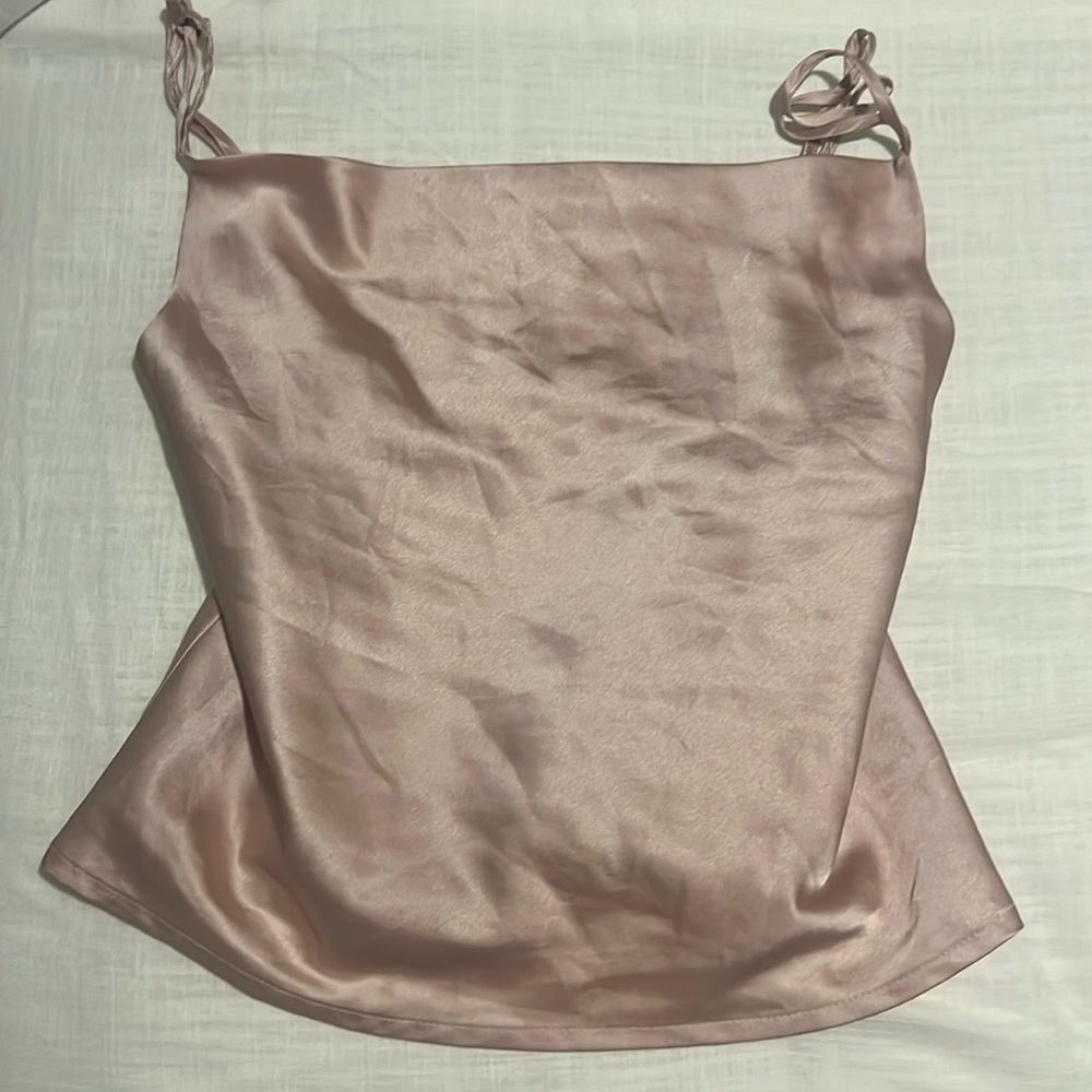 Pink satin showpo top! Size 2!